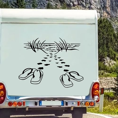 XBQAEWOK Straße zum Strand Ozean Landschaft Karawane Auto Aufkleber Aufkleber 4x4 Offroad Truck Van Wohnmobil Auto Fahrzeug Vinyl Dekor von XBQAEWOK