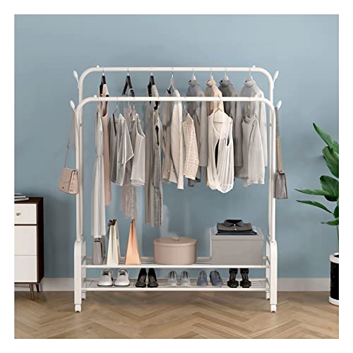 XCGVNCX Kleiderstangen, Garderobenständer mit Schuhablagen, Kleiderständer für Schlafzimmer und Büroeingang/weiß/135 cm Safehappy von XCGVNCX