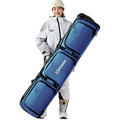 XCMAN Snowboardtasche Robuste 160/190cm Snowboard-Tasche Für -Skitrage-Rucksack Flugreisen geeignet (Navy Blau) von XCMAN
