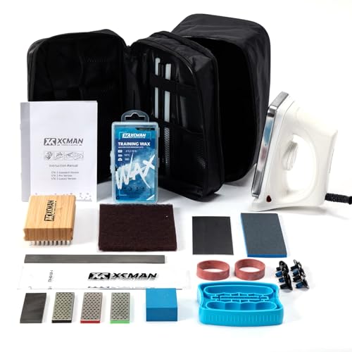 XCMAN Komplettes Ski- und Snowboard-Set mit Wachsbügeleisen, Ski-Wachs, Kanten-Tuner, PTEX für Tuning, Reparatur und Wachsen von XCMAN