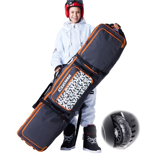 XCMAN Roller Snowboardtasche mit Rädern, längenverstellbar für Flugreisen – extra lang/breit/tief, wasserdicht – mit ABS-Schutzrippen und PP-Schutz Wirbelsäule – Version 2020 XCMAN Roller Snowboardtasche mit Rädern, längenverstellbar für Flugreisen – extra lang/breit/tief, wasserdicht – mit ABS-Schutzrippen und PP-Schutz Wirbelsäule – Version 2020 von XCMAN