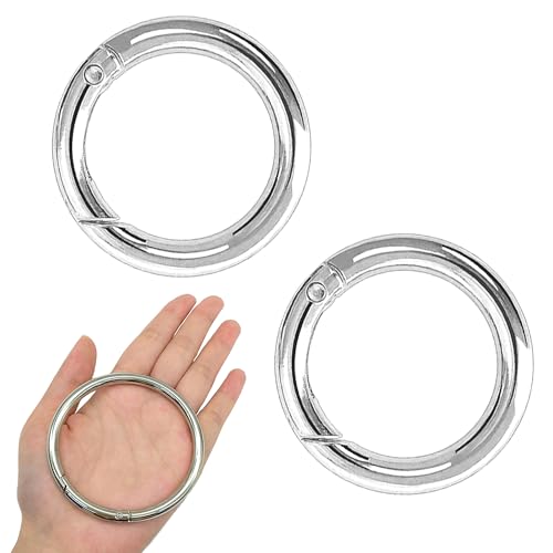 XCSJ 2 Stück Runde Karabiner 75mm OD 63mm ID Sehr Robust Zinklegierung Runde Karabiner Ring Karabinerhaken Rund Groß Karabiner Rund O Ring für Schlüsselanhänger, Tasche, DIY Handwerk Machen (Silber) XCSJ 2 Stück Runde Karabiner 75mm OD 63mm ID Sehr Robust Zinklegierung Runde Karabiner Ring Karabinerhaken Rund Groß Karabiner Rund O Ring für Schlüsselanhänger, Tasche, DIY Handwerk Machen (Silber) von XCSJ