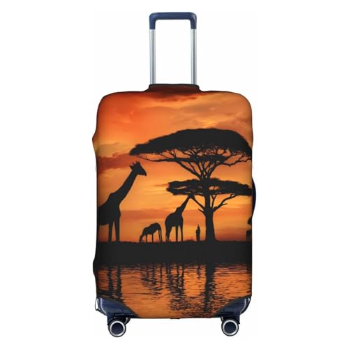 Elastische Reisegepäckabdeckung, Giraffe unter dem Baum in Afrika, Gepäckabdeckung, Gepäckhülle, Tao 45,7 - 81,3 cm, Gepäckabdeckung mit Reißverschluss, kratzfest, staubdicht, schnelle Befestigung und von XDCYWBZDBC