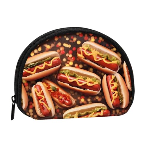 Fun Food Hot Dogs Minis Aufbewahrungstasche Shell Wallet Kleine Münzbörse mit Minis mit Reißverschluss Kleingeld Geldbörse für Münzen Schlüssel Sie können auch alle kleinen Gegenstände aufbewahren, von XDCYWBZDBC