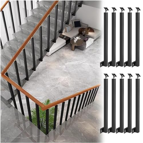 XDPLNE Black Metall Side montierte Geländersäule für Treppenbaluster Pfosten mit Einstellbarer 270 ° Winkelhalterung ideal für Treppen im Freien und Deckstufen von XDPLNE