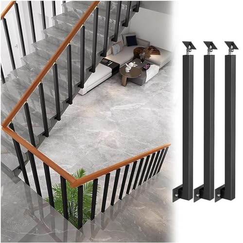 XDPLNE Black Metall Side montierte Geländersäule mit Verstellbarer Winkelhalterungstreppe Baluster Pfosten für Deckstufen Garten und Außentreppe umgebaut. von XDPLNE