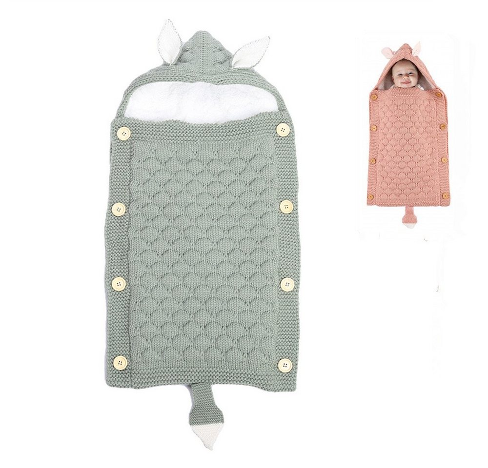 XDeer Babyschlafsack Baby Schlafsack für Kinderwagen Wickeldecke Wickelwickel Warmer, Niedlicher Knopf abnehmbar,Warmer Schlafsack mit Baumwollflaum von XDeer