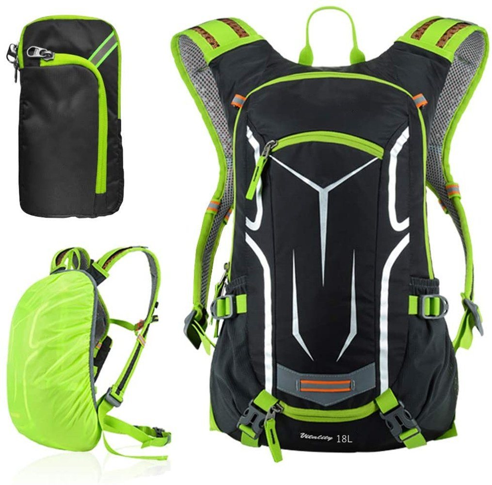 XDeer Fahrradrucksack 18L Ultraleicht Sportrucksack mit Regenschutz und Helmabdeckung, Wasserdichter,Multifunktionaler Fahrradrucksack Trinkrucksack XDeer Fahrradrucksack 18L Ultraleicht Sportrucksack mit Regenschutz und Helmabdeckung, Wasserdichter,Multifunktionaler Fahrradrucksack Trinkrucksack von XDeer