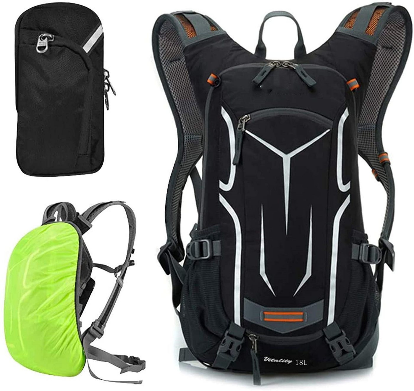 XDeer Fahrradrucksack 18L Ultraleicht Sportrucksack mit Regenschutz und Helmabdeckung, Wasserdichter,Multifunktionaler Fahrradrucksack Trinkrucksack XDeer Fahrradrucksack 18L Ultraleicht Sportrucksack mit Regenschutz und Helmabdeckung, Wasserdichter,Multifunktionaler Fahrradrucksack Trinkrucksack von XDeer