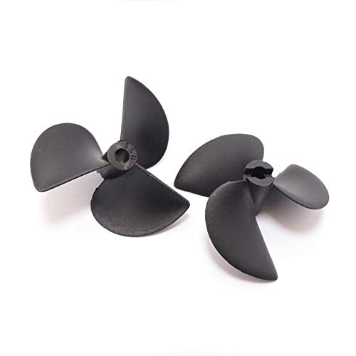 XEBRAD 1PCS 3 Klingen Nylon Propeller 32mm 36mm 52mm 55mm P1.4 P1.9 CW CCW Prop 3mm 4mm 4,76mm 3/16 "Welle RC Boot Mono Marine Yacht Außenbordbootpropeller(CCW Size A) von XEBRAD