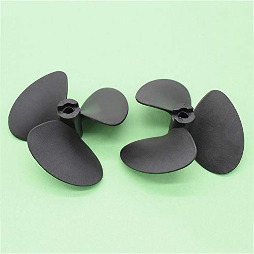 XEBRAD Rc Boot Teile 70/80mm 3 Klingen Propeller 5mm Welle Schraube Positive/Reverse Propeller Schwarz RC Köder Fischerboot Außenbordbootpropeller(D70mm Reverse) von XEBRAD