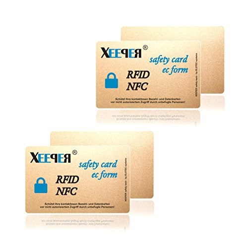 2 x RFID NFC Blocker Karte gegen Datenklau schützt Kreditkarten Personalausweis und andere Ausweise zuverlässiger Schutz ihrer Daten vor Diebstahl und maximale Sicherheit ohne zusätzliche Störsender von XEEPER