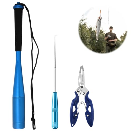 XEERUN 3 Set Fishing Fischtöter, 24.5cm Aluminium Fisch Totschläger, Angelzange, Fishing Hakenlöser Set, Fischtöter mit Rutschsicherer Griff, Fisch Betäuber Angelzubehör für Angler Outdoor XEERUN 3 Set Fishing Fischtöter, 24.5cm Aluminium Fisch Totschläger, Angelzange, Fishing Hakenlöser Set, Fischtöter mit Rutschsicherer Griff, Fisch Betäuber Angelzubehör für Angler Outdoor von XEERUN