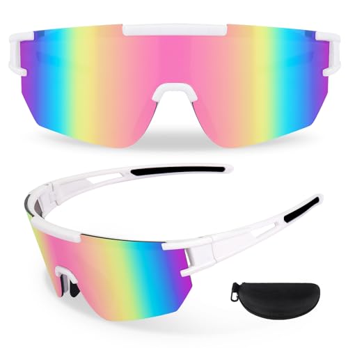 XEERUN Schnelle Brille Damen, Fahrradbrille Damen, Sport Sonnenbrille Damen, UV400 Schutz Sportbrille Polarisiert Fahrradbrille Mit Brillenetui, für Outdoorsport Radfahren Fahren Laufen Golf XEERUN Schnelle Brille Damen, Fahrradbrille Damen, Sport Sonnenbrille Damen, UV400 Schutz Sportbrille Polarisiert Fahrradbrille Mit Brillenetui, für Outdoorsport Radfahren Fahren Laufen Golf von XEERUN