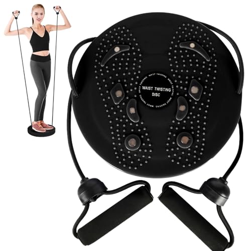 XEERUN Taillenformer, Taillen-Drehscheibe, Twister-Übung für die Taille, Twist-Board mit Massage-Fußsohle und Widerstandsbändern, für Aerobic-Übungen und Toning-Workout, Heim-Fitness-Board XEERUN Taillenformer, Taillen-Drehscheibe, Twister-Übung für die Taille, Twist-Board mit Massage-Fußsohle und Widerstandsbändern, für Aerobic-Übungen und Toning-Workout, Heim-Fitness-Board von XEERUN