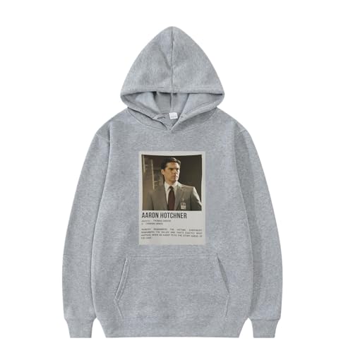 XFICSD Aaron Hotchner-Pullover-Sweatshirt Mit Kapuze, Modische Freizeitjacke Mit Cartoon-Print, Lässiges Und Bequemes Langarm-Kapuzen-Sweatshirt Für Männer Und Frauen-Black||XS von XFICSD