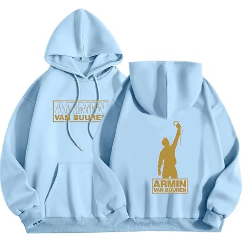 XFICSD Hoodie Armin Van Buuren Sweatshirt Modischer Cartoon-Print-Pullover, Lässiges, Lockeres Langarm-Oberteil Für Damen Und Herren-Jacke In Übergröße-Blue||3XL von XFICSD