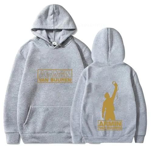 XFICSD Hoodie Armin Van Buuren Sweatshirt Modischer Cartoon-Print-Pullover, Lässiges, Lockeres Langarm-Oberteil Für Damen Und Herren-Jacke In Übergröße-Grey||M von XFICSD