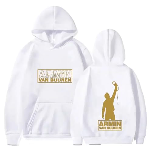 XFICSD Hoodie Armin Van Buuren Sweatshirt Modischer Cartoon-Print-Pullover, Lässiges, Lockeres Langarm-Oberteil Für Damen Und Herren-Jacke In Übergröße-White||M von XFICSD