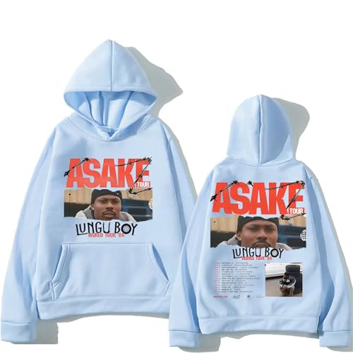 XFICSD Hoodie Asake Sweatshirt, Modisches Freizeit-Sweatshirt Für Damen Und Herren, Cartoon-Druck, Bequemes Sweatshirt, Lockere Langarmjacke-Grey||XS von XFICSD