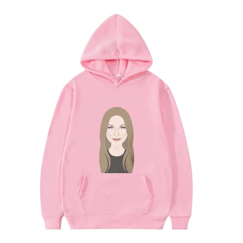 XFICSD Hoodie Barbra Streisand Sweatshirt Modisches Lässiges Damen-Kapuzenoberteil, Bequemes Lockeres Herren-Sweatshirt Mit Cartoon-Print-Jacke-Pink||XS von XFICSD