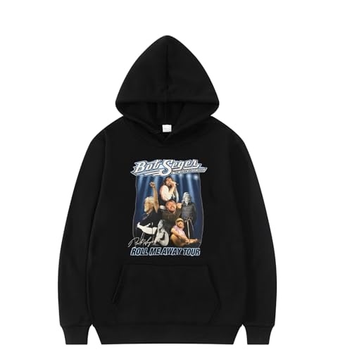 XFICSD Hoodie Bob Seger Sweatshirt Herren Damen Mode Cartoon Print Sportjacke Lässige Sportbekleidung Bequemes Langarmshirt-Black||XS von XFICSD