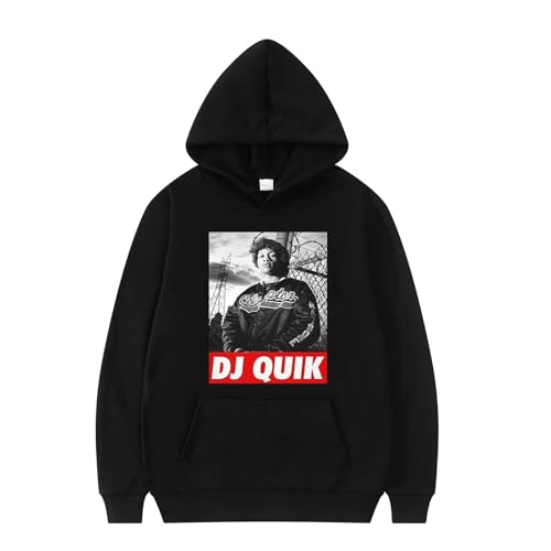 XFICSD Hoodie DJ Quik Sweatshirt Pullover Herren Damen Sportbekleidung, Modischer Cartoon-Druck Bequeme Jacke Lässiges Langarm-Top-Grey||XS von XFICSD