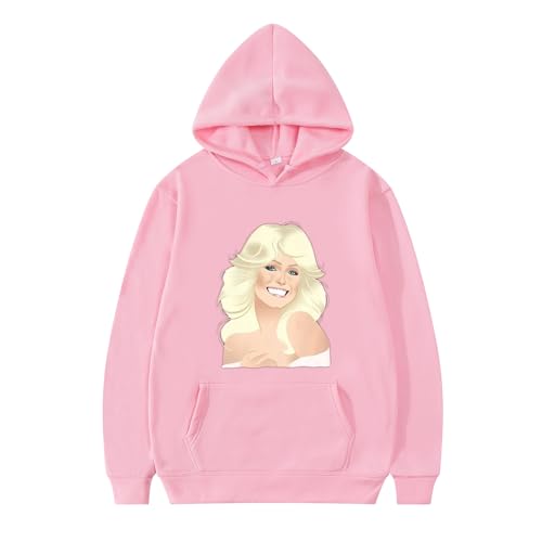 XFICSD Hoodie Farrah Fawcett Pullover Sweatshirt Stilvoller Und Bequemer Pullover, Lässige, Lockere Langarm-Top-Modejacke Für Männer Und Frauen-Pink||XS von XFICSD