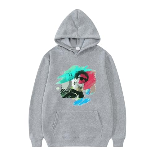 XFICSD Hoodie Gustavo Cerati Sweatshirt Lässige Und Bequeme Herren-Sportbekleidung, Lockeres Langarm-Top Für Herren Mit Cartoon-Print-Sweatshirt-Grey||XS von XFICSD