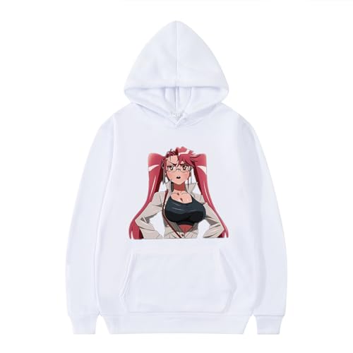 XFICSD Hoodie Highschool of The Dead Sweatshirt, Bequeme Freizeitjacke Mit Cartoon-Print, Modisches Lockeres Sweatshirt Für Männer Und Frauen-Pink||XS von XFICSD