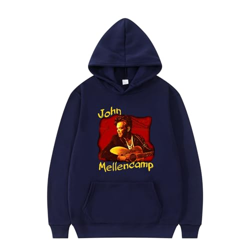 XFICSD Hoodie John Mellencamp Sweatshirt Modischer Cartoon-Druck Bequemes Sweatshirt, Lockere Langarm-Top-Freizeitjacke Für Männer Und Frauen-Black||XS von XFICSD