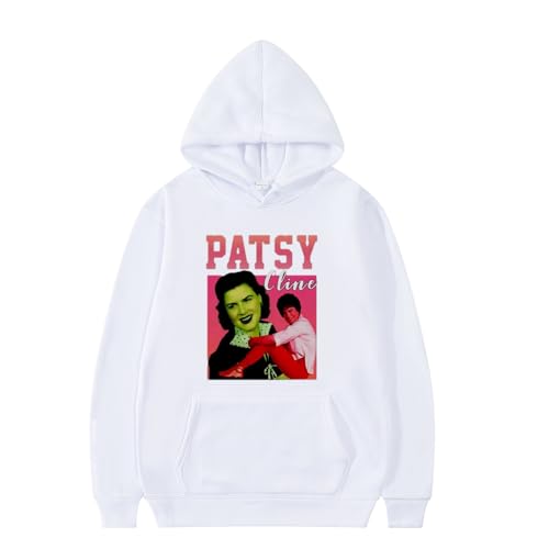 XFICSD Hoodie Patsy Cline Sweatshirt Damen-Sweatshirt Mit Cartoon-Druck, Bequemes, Lässiges Langarm-Oberteil Für Herren, Modische, Lockere Jacke-White||XS von XFICSD