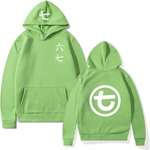 XFICSD Hoodie Pullover Scissor Seven Sweatshirt Damen Bequemes Sweatshirt, Herren Cartoon-Druckmuster Langarmjacke Kinder Lässiges Mode-Sweatshirt-Green||XL von XFICSD