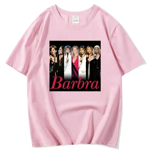 XFICSD Kurzärmliges Barbra Streisand-Shirt, Modisches Und Bequemes T-Shirt Für Damen, Lässiges Hemd Mit Cartoon-Print, Rundhals-Top Für Herren-Black||XS von XFICSD