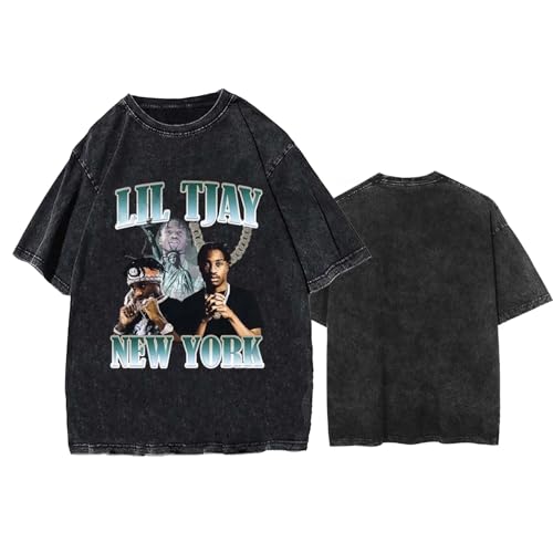 XFICSD Kurzärmliges Lil Tjay-Shirt, Modisches Und Lässiges Lockeres Herren-T-Shirt, Sommerliches, Dünnes Cartoon-Print-Damenoberteil, Einfaches Und Bequemes Hemd-Black||S XFICSD Kurzärmliges Lil Tjay-Shirt, Modisches Und Lässiges Lockeres Herren-T-Shirt, Sommerliches, Dünnes Cartoon-Print-Damenoberteil, Einfaches Und Bequemes Hemd-Black||S von XFICSD