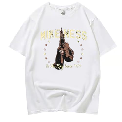 XFICSD Kurzarmhemd Von Mike Ness, Modisches Lässiges Herren-Oberteil Mit Rundhalsausschnitt, Damen-T-Shirt Mit Cartoon-Print, Einfaches, Lockeres Hemd-Black||XS von XFICSD