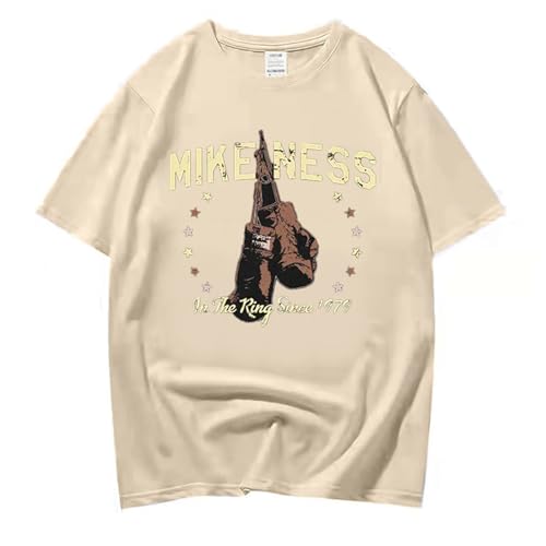 XFICSD Kurzarmhemd Von Mike Ness, Modisches Lässiges Herren-Oberteil Mit Rundhalsausschnitt, Damen-T-Shirt Mit Cartoon-Print, Einfaches, Lockeres Hemd-Black||XS von XFICSD