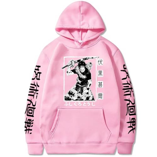 XFICSD Sportswear Fushiguro Toji Modischer Cartoon-Druck-Langarm-Hoodie, Bequemes, Lässiges Langarm-Oberteil Für Damen Und Herren, Modische, Lockere Jacke-White||XS von XFICSD