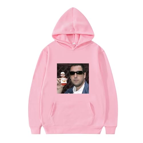 XFICSD Sweatshirt Adam Sandler Hoodie Damen Bequemes, Lockeres Langarm-Oberteil Mit Kapuze, Modische, Lässige Kapuzenjacke Für Herren-Pink||XS von XFICSD