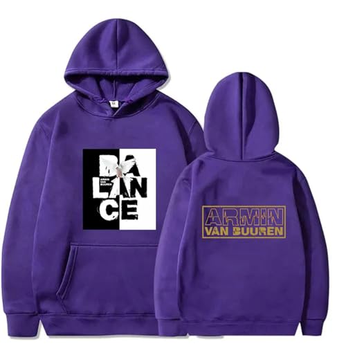 XFICSD Sweatshirt Armin Van Buuren Hoodie, Bequemes Und Lockeres Kapuzenoberteil Für Herren, Stylischer Und Lässiger Pullover Für Damen, Schlichtes Langarm-Sweatshirt-Purple||XS von XFICSD