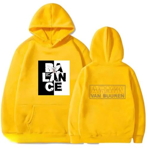 XFICSD Sweatshirt Armin Van Buuren Hoodie, Bequemes Und Lockeres Kapuzenoberteil Für Herren, Stylischer Und Lässiger Pullover Für Damen, Schlichtes Langarm-Sweatshirt-Yellow||M von XFICSD