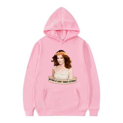 XFICSD Sweatshirt Bree Van De Kamp Hoodie Modisches Lässiges Langarm-Kapuzenoberteil, Lockeres Herren-Sweatshirt Damen-Cartoon-Print-Jacke-Pink||XS von XFICSD