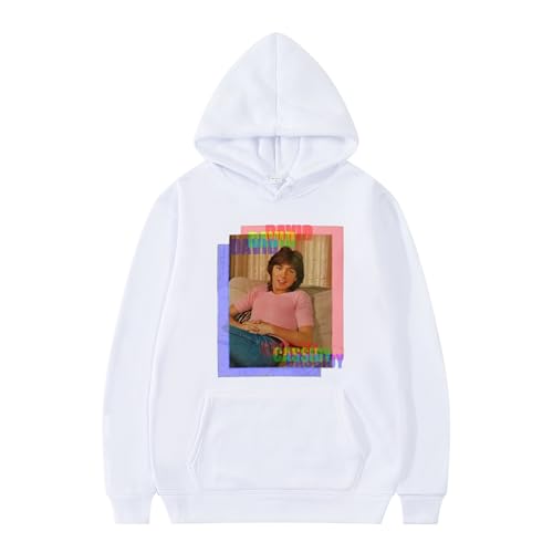 XFICSD Sweatshirt David Cassidy Hoodie, Bequemes Lockeres Kapuzenoberteil, Lässige Jacke Für Männer Und Frauen, Modisches Cartoon-Print-Sweatshirt-Pink||XS von XFICSD