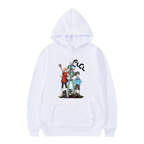 XFICSD Sweatshirt FLCL Hoodie Für Männer Und Frauen, Bequeme Lockere Jacke, Modisches Cartoon-Print-Langarm-Top, Einfache Lässige Sportbekleidung-Pink||XS von XFICSD