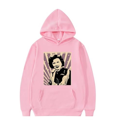 XFICSD Sweatshirt Patsy Cline Hoodie Für Damen Und Herren, Lockere Freizeitjacke, Modisches Cartoon-Print-Freizeitoberteil, Bequeme Sportbekleidung-Pink||XS von XFICSD