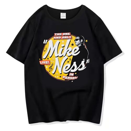 XFICSD T-Shirt Mike Ness Kurzarm-Damen-einfaches, Lockeres Hemd, Modisches Rundhals-Top Mit Cartoon-Print, Lässiges Und Bequemes Kurzarm-Shirt-Blue||XS von XFICSD