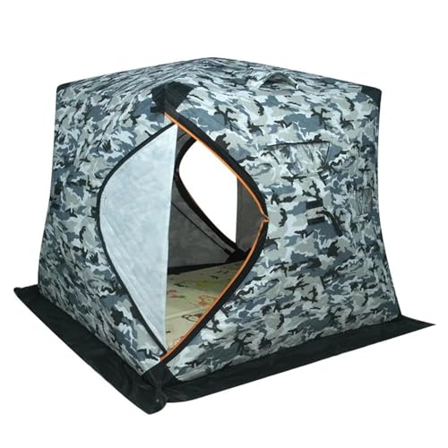 biwakzelt Automatisches Eisfischerzelt für 2–3 Personen, Baumwolle, verdickt, Winterzelte, Outdoor-Camping, warmes Schutzzelt Campingzelt(Camouflage) von XFYESL