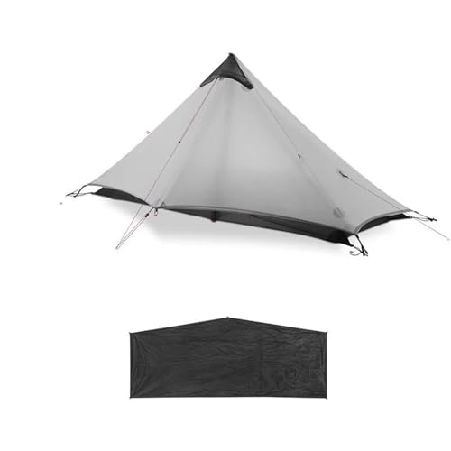 biwakzelt Outdoor-Campingzelt für 1 Person, 3–4 Jahreszeiten, professionelles 15D-Silnylon-Stangenloses, ultraleichtes Wander-Campingzelt Campingzelt(Gray 4 S with Mat) von XFYESL