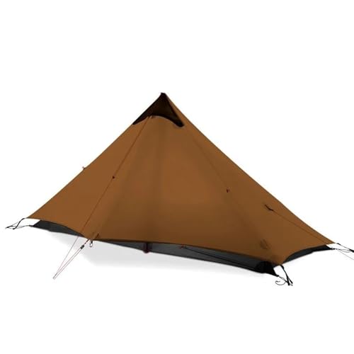 biwakzelt Person Oudoor Ultraleichtes Campingzelt Single Man 3 Season Professional 15D Silnylon Rodless Zelt Campingzelt(Khaki) von XFYESL