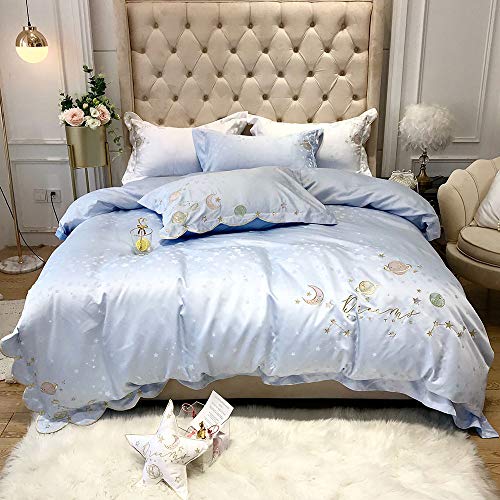 Bettwäsche-Sets für Doppelbetten in Lila, Set für King-Size-Betten aus Seide, luxuriöses Set mit Bettbezügen für Doppelbetten und Spannbettlaken aus Seide und Baumwolle, luxuriöses Satin-Doppelbett, von XFZJCHAP